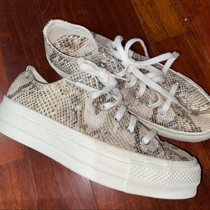 Never worn snake skin platform converse